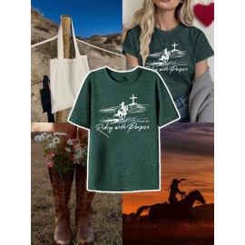 [Inspirational T-Shirt] Comfortable Polyester Women's Inspirational Christian T-Shirt | 