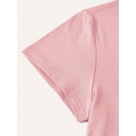 Don't let pigeons teach Graphic Print T-shirt, Short Sleeve Crew Neck Casual Top for Summer & Spring, Women's Clothing