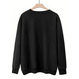 Women'S Tiana Graphic Sweatshirt - Green Casual Crew Neck with 