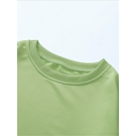 Women'S Tiana Graphic Sweatshirt - Green Casual Crew Neck with 