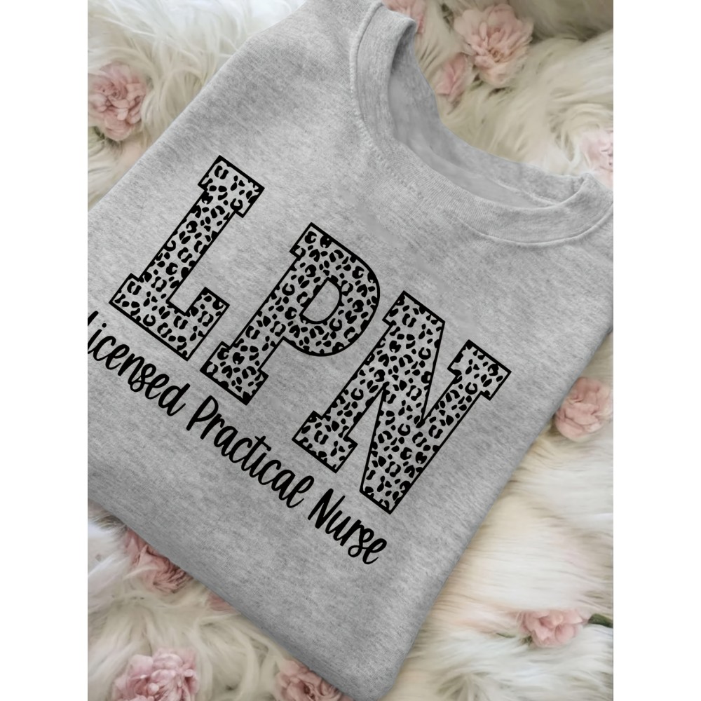 Women'S Long Sleeve Crew Neck Sweatshirt with 