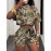 2pcs Women'S Casual Suit, Crew Neck Short Sleeve T-Shirt and Shorts Set, Branch Print Fabric Outfit, New Spring/Summer Island Vacation Wear for 2025