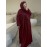 1pc Women'S Elegant Abaya Dress - Loose Fit Solid Color Muslim Prayer Dress with Belt, Lightweight Breathable Fabric for Spring Summer Fall, Casual & Formal Wear, Modest Muslim Women'S Clothing