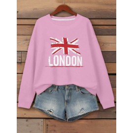 Teediy Union Jack Flag And LONDON Women'S Sweatshirt
