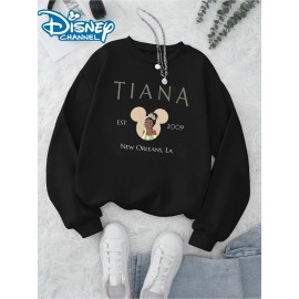 Women'S Tiana Graphic Sweatshirt - Green Casual Crew Neck with 